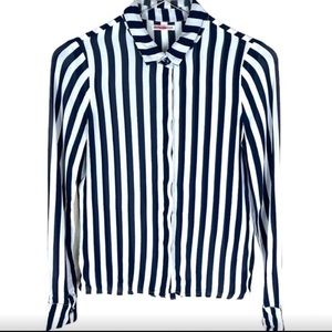 Reformation striped button down shirt